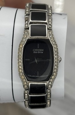 CITIZEN Solar B023-S064066 Eco-Drive Stone Bezel Silver Wristwatch #8.37
