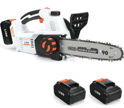10'' Cordless 600W Brushless Chainsaw 2x 20V 4.0Ah Batteries, Chain Saw, Ligo