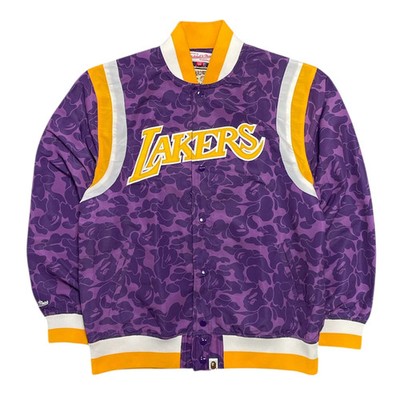 BAPE x Mitchell & Ness Lakers Warm Up Jacket Purple