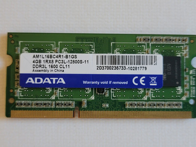 ADATA 4GB 1RX8 PC3L-12800S-11 DDR3L 1600 CL11 RAM