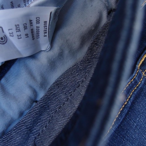 Pantalones de mezclilla para hombre Diesel BUSTER-X RB065 elásticos ajustados azules cónicos W33 L32 - Imagen 5 de 7