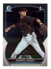 2023  BOWMAN DRAFT CHROME ANDREW LINDSEY RC  ( 2 ) MIAMI MARLINS  LOT