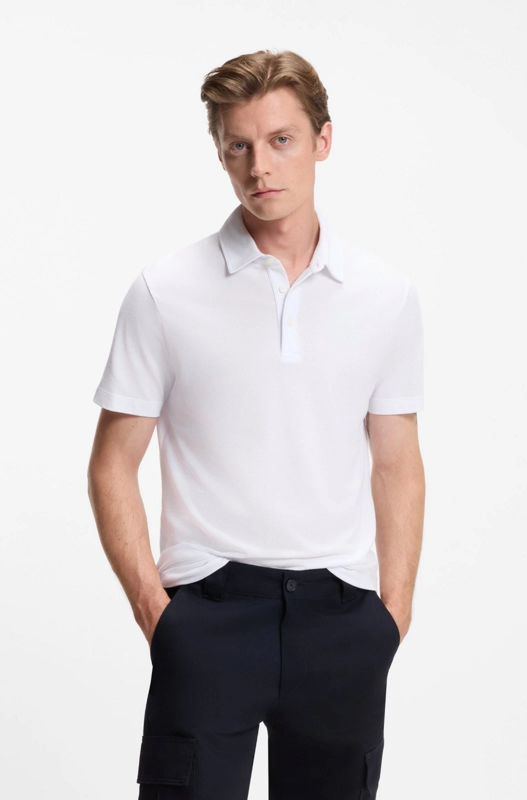 HUGO BOSS Men's white Polo XXL shirt bmb-013-jersey-100-white NEW 2XL