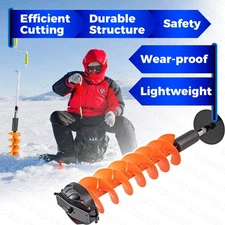 8'' Ice Fishing Auger Bit Universal Adapter Replaceable Blade Kit Drill-Powered