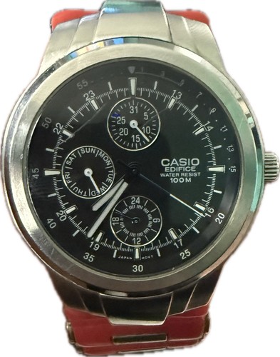Casio Edifice EF-305 Day/Date Black Dial