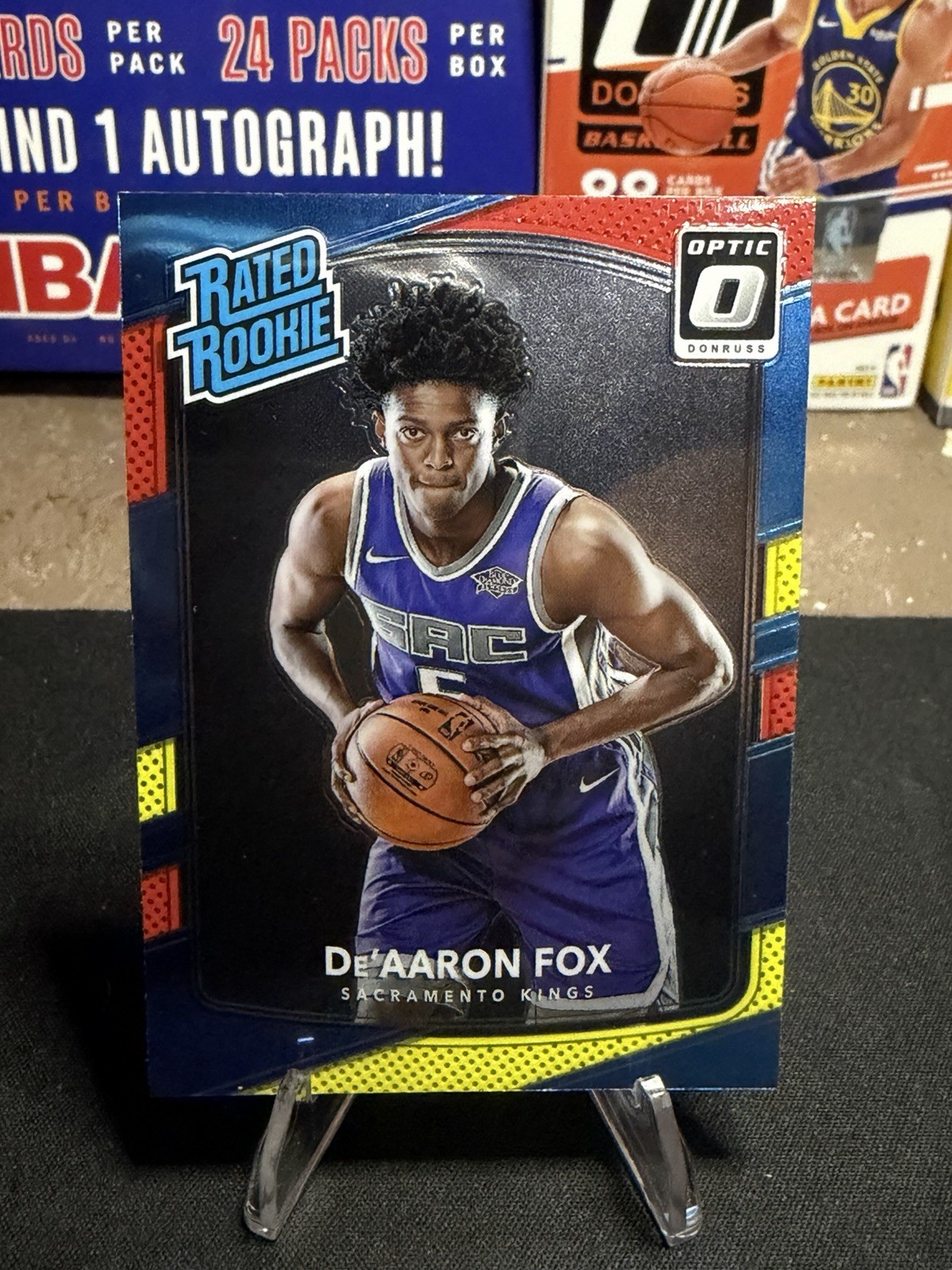 2017-18 Panini Donruss Optic - Rated Rookie De'Aaron Fox #196 Red & Yellow (RC)