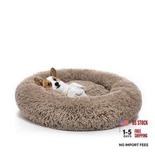 Orthopedic Dog Bed Comfortable Donut Cuddler Round Pet S 23 x 23 Brown