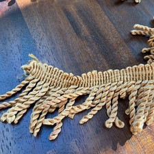 UPHOLSTERY BULLION FRINGE - BRAIDED TOP ROPE - gold approx 8+ mts x 2” deep