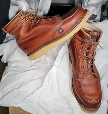Thorogood 814-4200 Men's 6" Leather Moc Soft Toe Work Boots Brown Size 10 D