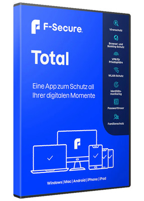 F-Secure TOTAL - 5 Geräte - Laufzeit 18 Monate - Download Version Key