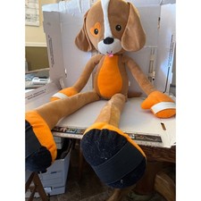 Peluche elástico de cachorro marrón elástico grande ojo de corazón de animal de peluche 30 pulgadas