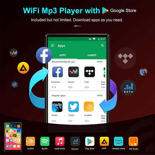 5 inch Full Touch Screen Bluetooth WiFi MP3 Music MP4 Video Player For Android - Picture 4 of 9