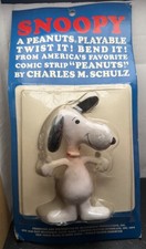 Vintage 1969 Snoopy Bendable Figure MOC Determined Prod. Peanuts Toy New: 9A1