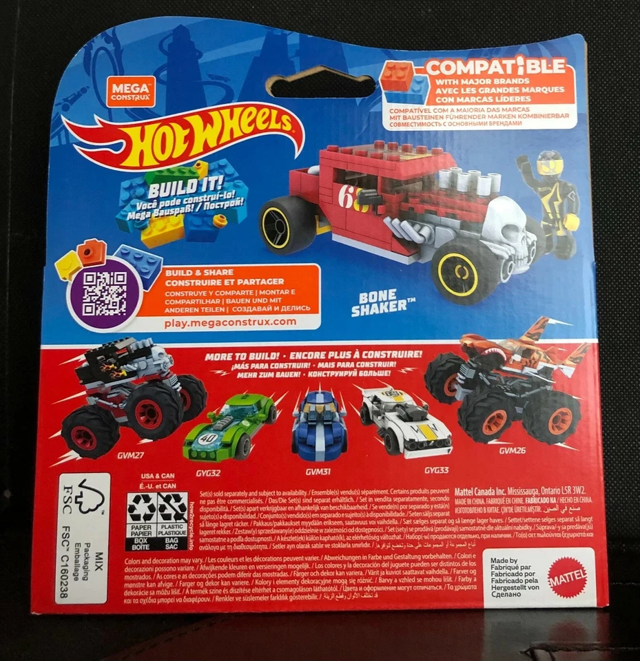 🔥 Hot Wheels Mega Bone Shaker 118pc Building Set • NEW Factory Sealed - Image 3 of 3