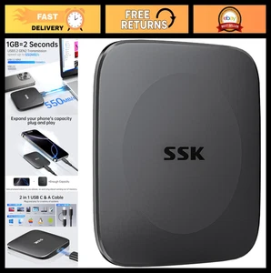 128GB portatif SSD Drive externe, 550MB/s Rapide USB 3.2 Type C & Un stockage pour i