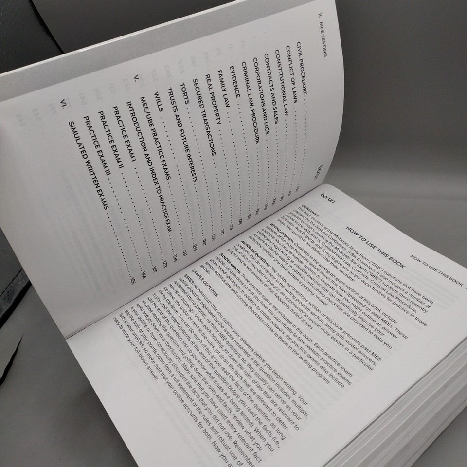 Barbri MEE Testing Multistate Essay Exam July 2024 Book Bar Prep Law ...