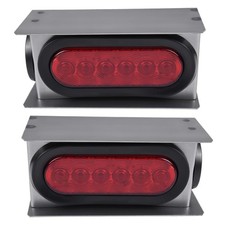 LED Trailer Truck Steel Box Kit w/ 6" Oval Tail Light & 2" Marker Lamp Red Lens