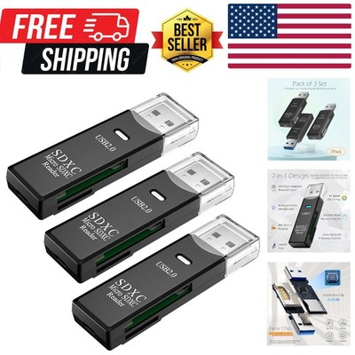 USB SD Card Reader for PC, 3 Packs Micro SD Card to USB Adapter, Card Reader ...
