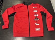 Nike Air Jordan Track Jacket Youth Boys Size M 10-12 Red Full Zip Logo