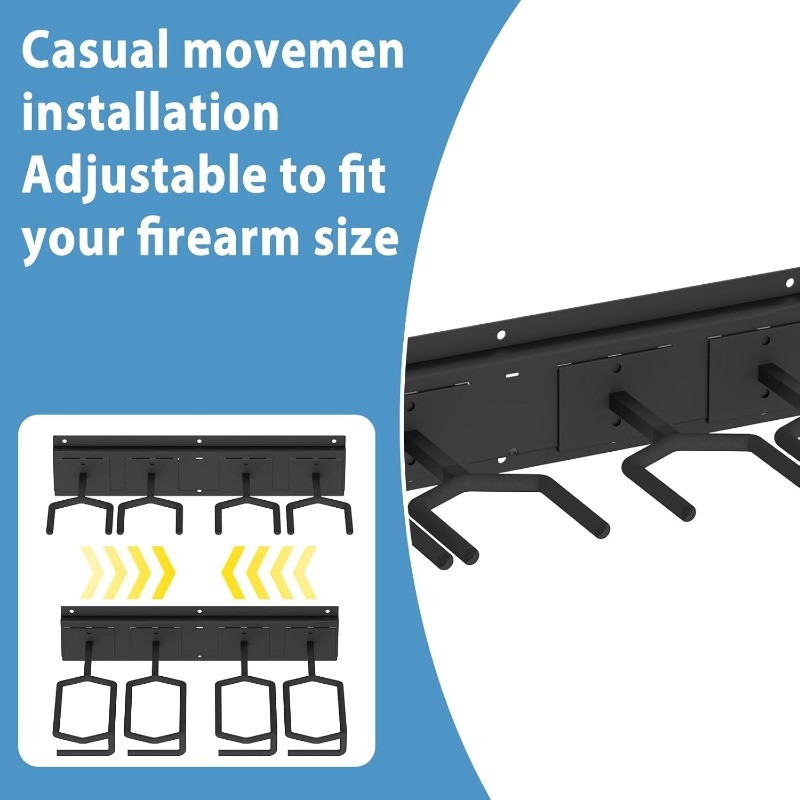 8-Slot Wall Mount Heavy Duty Metal Gun-Rack,Vertical Rifle Shotgun Rack for Home