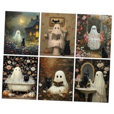 6 Pack Ghost Diamond Art Kits for Adults Beginners,Halloween diamond art-26-10