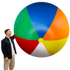 5 ft or 5.9 ft Giant Inflatable Beach Ball Jumbo Rainbow 70.8 In Rainbow Color