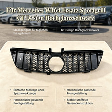 Für Mercedes ML W164 GT Sportgrill Hochglanz Schwarz 2005 bis 2008 Für Mercedes ML W164 GT Sportgrill Hochglanz Schwarz 2005 bis 2008