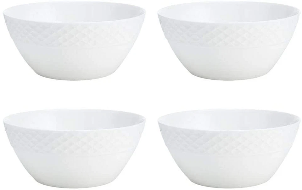 Juego de vajilla Mikasa Trellis Bone China 16 piezas, servicio para 4, blanco Lightwei Foto 4 de 4