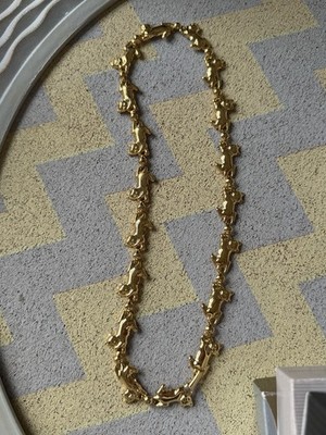 AVON Necklace Cat Kitten With Yarn Ball Link Necklace Shiny Retro Vintage 1980s