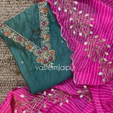 Indian Gota Work Salwar Kameez Women Punjabi Suit Wedding Party wear kurti Dress