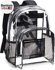 Clear Backpack Heavy Duty PVC Transparent Backpack with Reinforced Strap Stitche