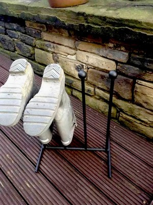 HANDMADE IN UK 2 PAAR SCHMIEDEEISEN WELLY GUMMISTIEFELSTÄNDER STÄNDER