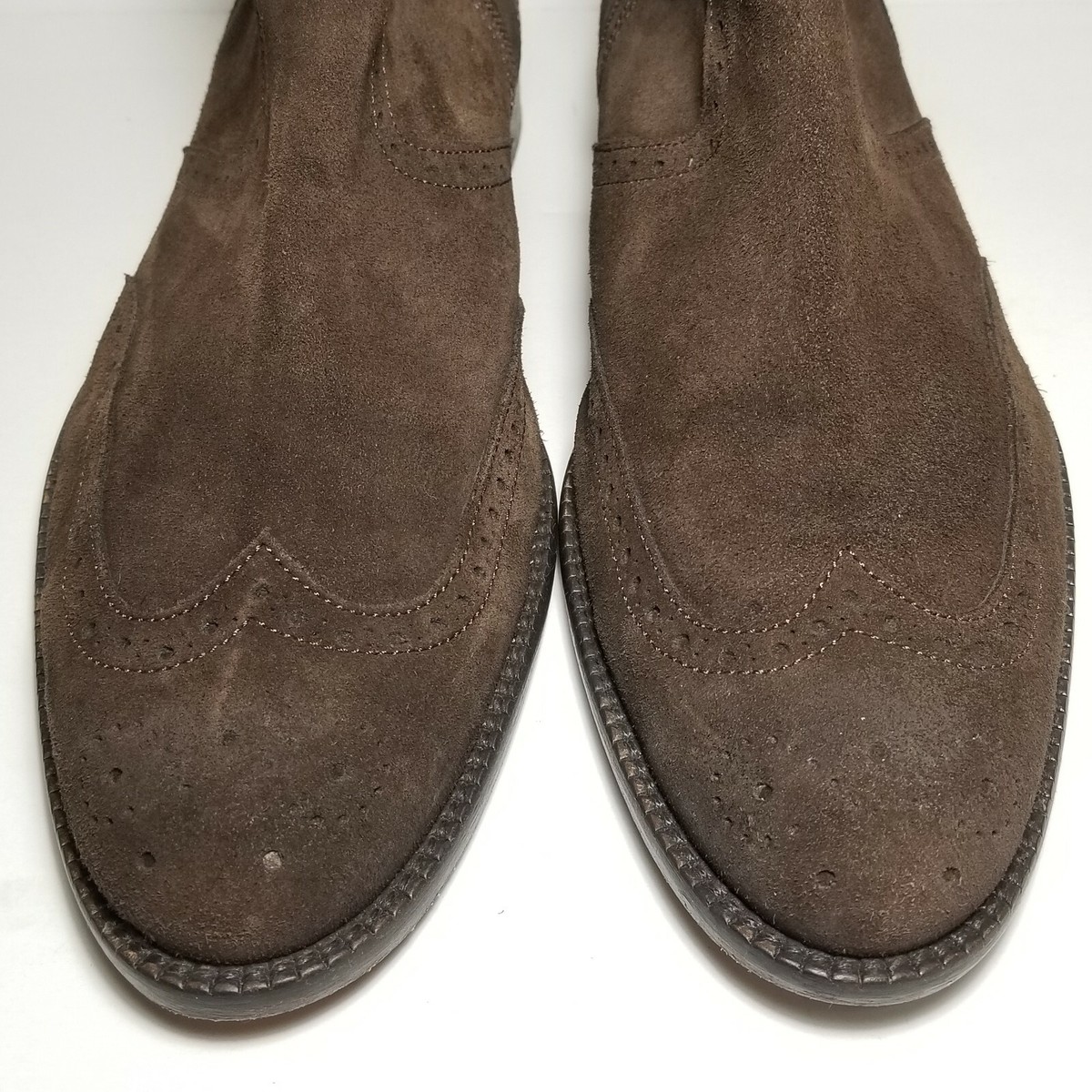 Luca Valentini Mens Boots Brown Size 44 Wing Tip Side Zip  display picture 3