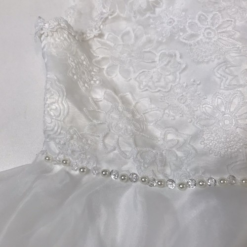 NWT Girls 10 White Lace Pearl Chiffon Sleeveless Dress Party Bridesmaid Wedding - Picture 10 of 10