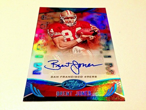 Brent Jones 2019 Panini Certified Mirros Signatures Blue Refractor Autograph#/50