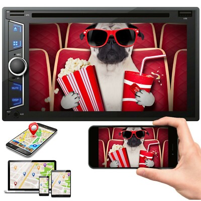 200w 2Din Car 6.2'' DVD CD Touch Screen Radio Mirror Link For Android & IOS NAVI