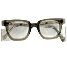 Vtg PI Safety Glasses w sides 164mm Eyeglass Frame 6M PI Z87 Horn Rim Green Gray