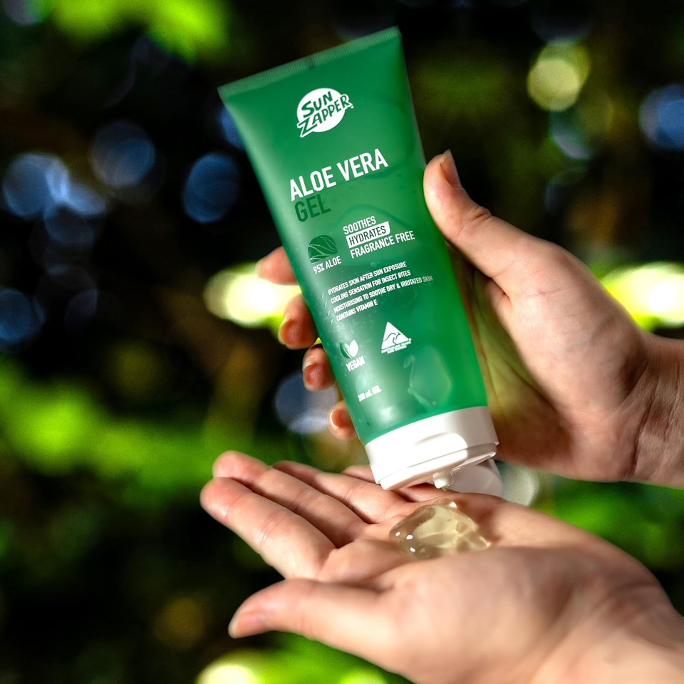 Sun Zapper Aloe Vera Gel after Sun Hydrates Skin after Sun Exposure