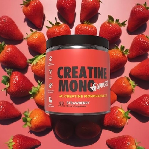 Creatine Gummies Twin Pack - Creatine Monohydrate Strawberry & Grape Burst - Picture 6 of 12
