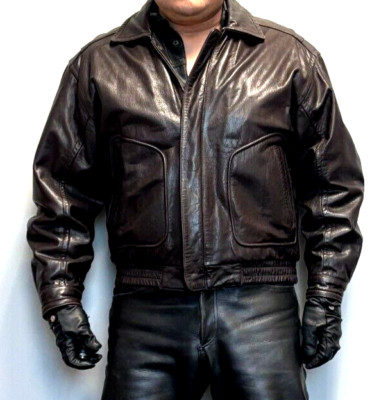Men's Banana Republic Brown Bomber Leather Jacket Size 46