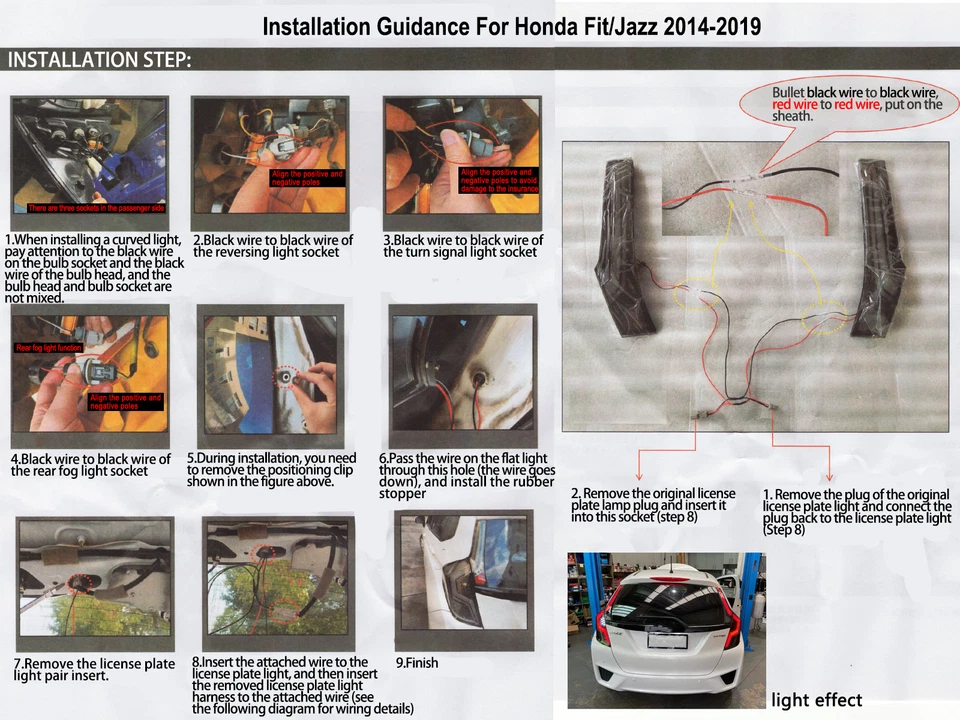 LED SEQUENTIAL TAIL LIGHTS FOR 2014-2019 HONDA FIT JAZZ REAR LAMPS SMOKED Foto 4 de 4