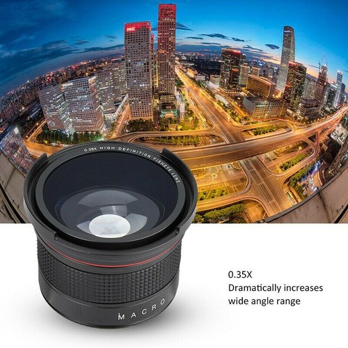 Black 58mm 0.35X Fisheye Camera Lens Wide Angle For Canon Rebel T7 EOS 80D 70D - Picture 12 of 12