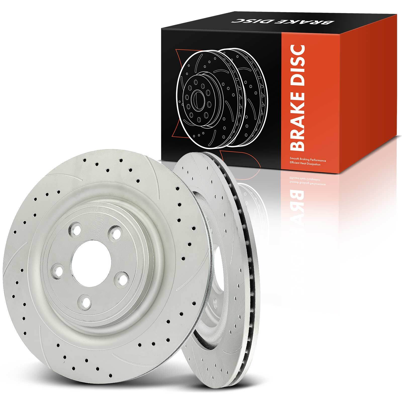 2x Rear Drilled Brake Rotors for Jaguar XJ 20102015 XF XJR XKR SType Super V8 eBay