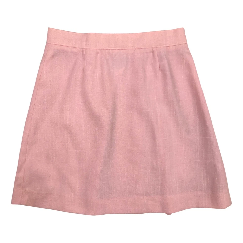 Falda rosa vintage para niñas pequeñas años 60 plisada frontal talla 6 botón delantero preppy Foto 2 de 3