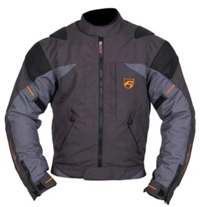 Mens Waterproof Motorcycle Jacket With Ce Armour - Akito Edge Grey - Size Small