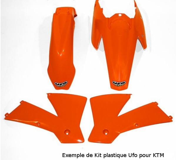 Coques plastiques UFO pour moto KTM SX250 et SX125 millésimes 2005 et 2006