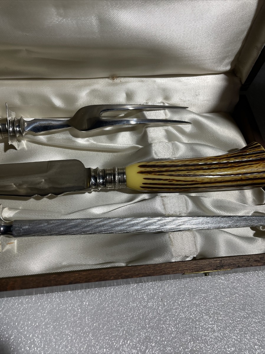 英国latham & owen sheffield englandナイフ 6本 Latham & Owen Ltd. Excalibur Sheffield England Stag Carving
