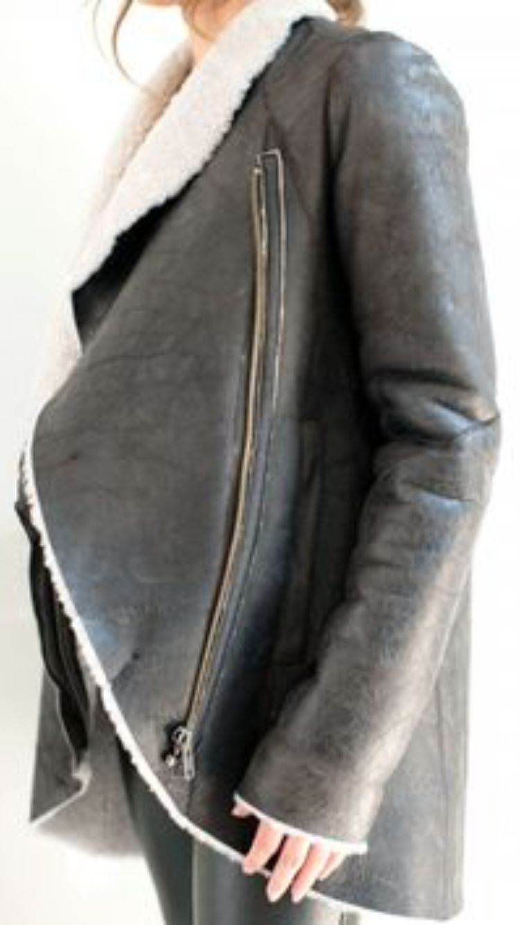 Helmut Lang $2195 Weathered Shearling Leather Jacket Coat S image 8