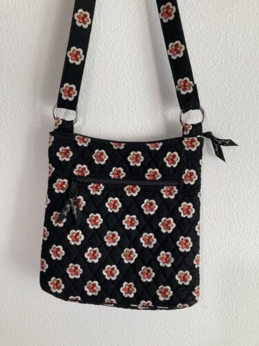 Vera Bradley gesteppte Schultertasche Pirouette schwarzes Muster verstellbarer Riemen - Bild 2 von 14
