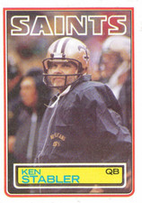 1983 TOPPS Ken Stabler SAINTS Alabama CRIMSON-TIDE HOF